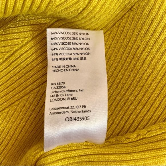 Anthropologie Citron Yellow Sweetheart Neckline Knit Long Sleeve Sweater size L - Picture 16 of 16